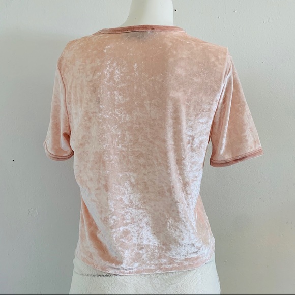 Pink Velvet Crop Top. - Picture 3 of 4